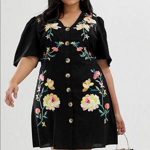 ASOS curve embroidered dress